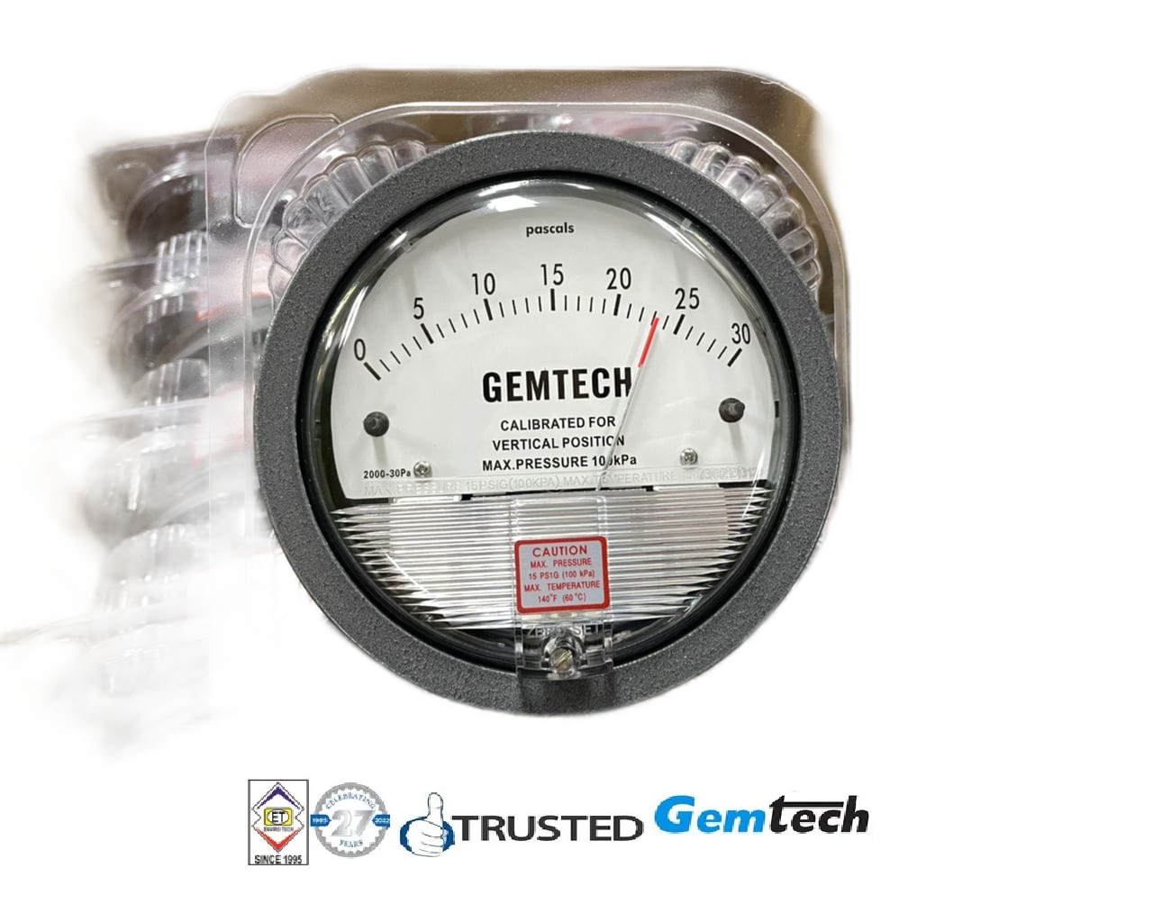 Gemtech Instruments Differential Pressure Gauge Range 0-50 Mm Accuracy: A 2% (-Ha Model A 1) Of Fs (A 3% (-Ha A 1.5%) On -0