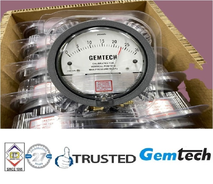 Gemtech Instruments Differential Pressure Gauge Range 0-50 Mm Accuracy: A 2% (-Ha Model A 1) Of Fs (A 3% (-Ha A 1.5%) On -0