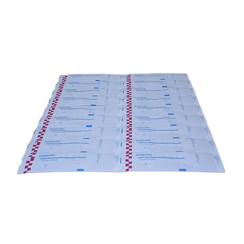 Self Sealing Sterilization Pouch - Medical Grade Paper 60/70 GSM, 57 mm x (100+30) m Size, 200 Pieces/Box, Ideal for Hospitals, Clinics & Laboratories