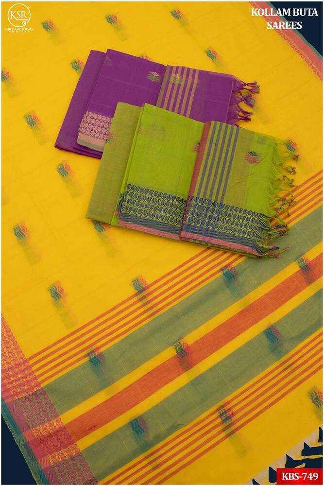 विभिन्न उपलब्ध आधुनिक कोल्लम बूटा साड़ी