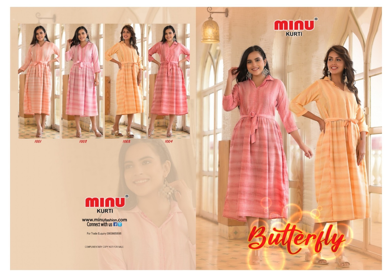 Multi Butterfly Kurti