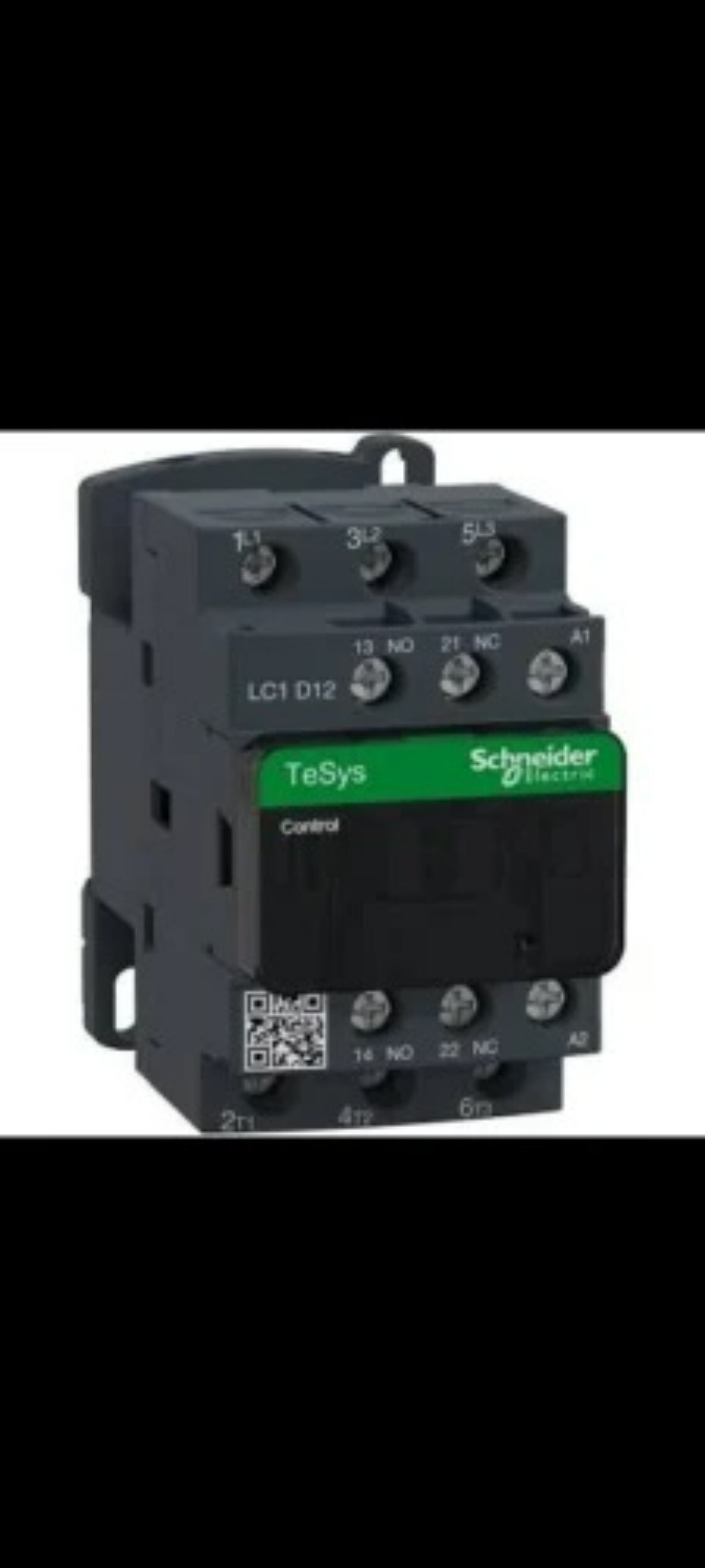Tc Power Contactors - 3 Pole, 25 Amp Switching Current | Black Color, Din Rail Mounting