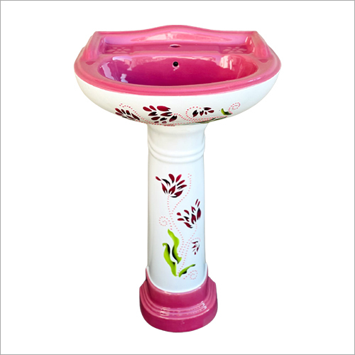 Wash Basin With Pedestal - Color: Pink