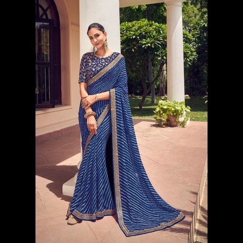 Gorgette Saree - Color: Yellow