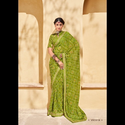 Gorgette Saree - Color: Yellow