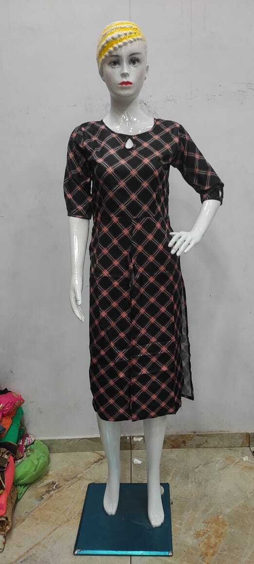 American Crepe Kurtis - Mix Sizes M To Xl, Casual Ethnic Dress | Breathable, No Fade, Short Sleeves, Printed Pattern