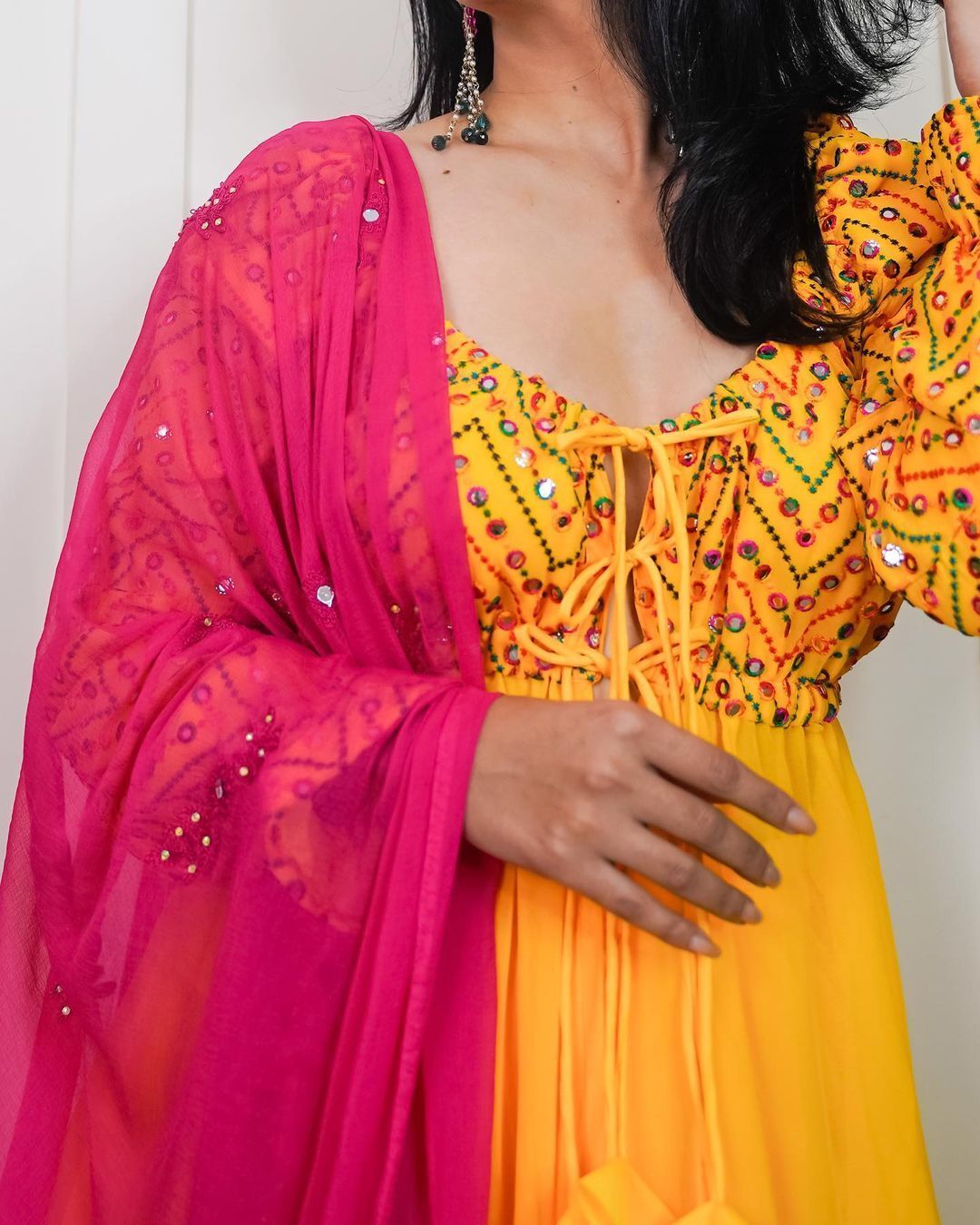 Embroidered Fox Georgette Full Set Gown - 50 Inch Length, Size M L Xl Xxl | Includes Palazzo Pant And Dupatta, 100% Quality, Washable, Perfect For Ladies