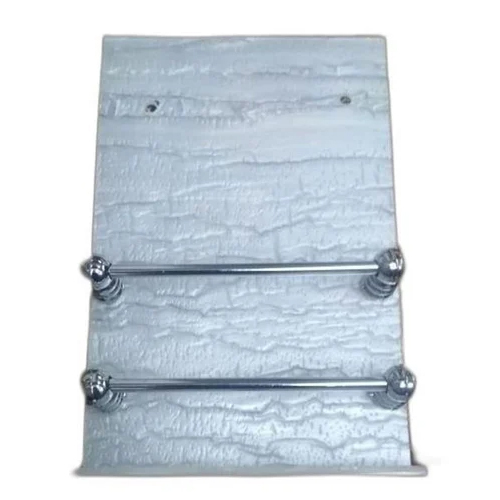 व्हाइट-सिल्वर स्टेननेस स्टील मोबाइल स्टैंड