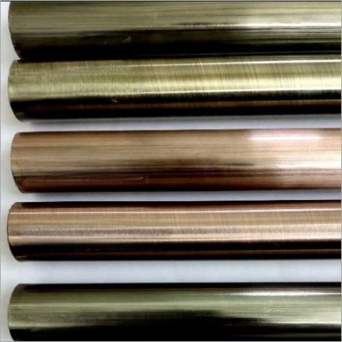 Designer Antique Pipe - Steel Material, Round Section Shape, Customized Length Options | Antique Silver, Golden, Rose Gold Shades, Easy Curtain Sliding