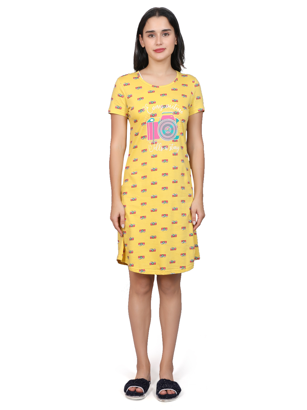 Woman Short Nighty - Cotton Printed | Nightgown For Women Comfortable Fit Stylish Design