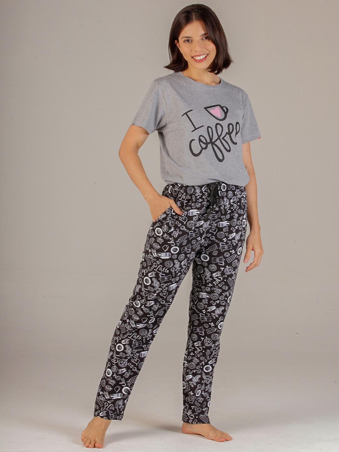 Ladies Pajama Set - Cotton Fabric Short Sleeves Casual Style | Suitable For Rainy Spring Summer And Winter Season