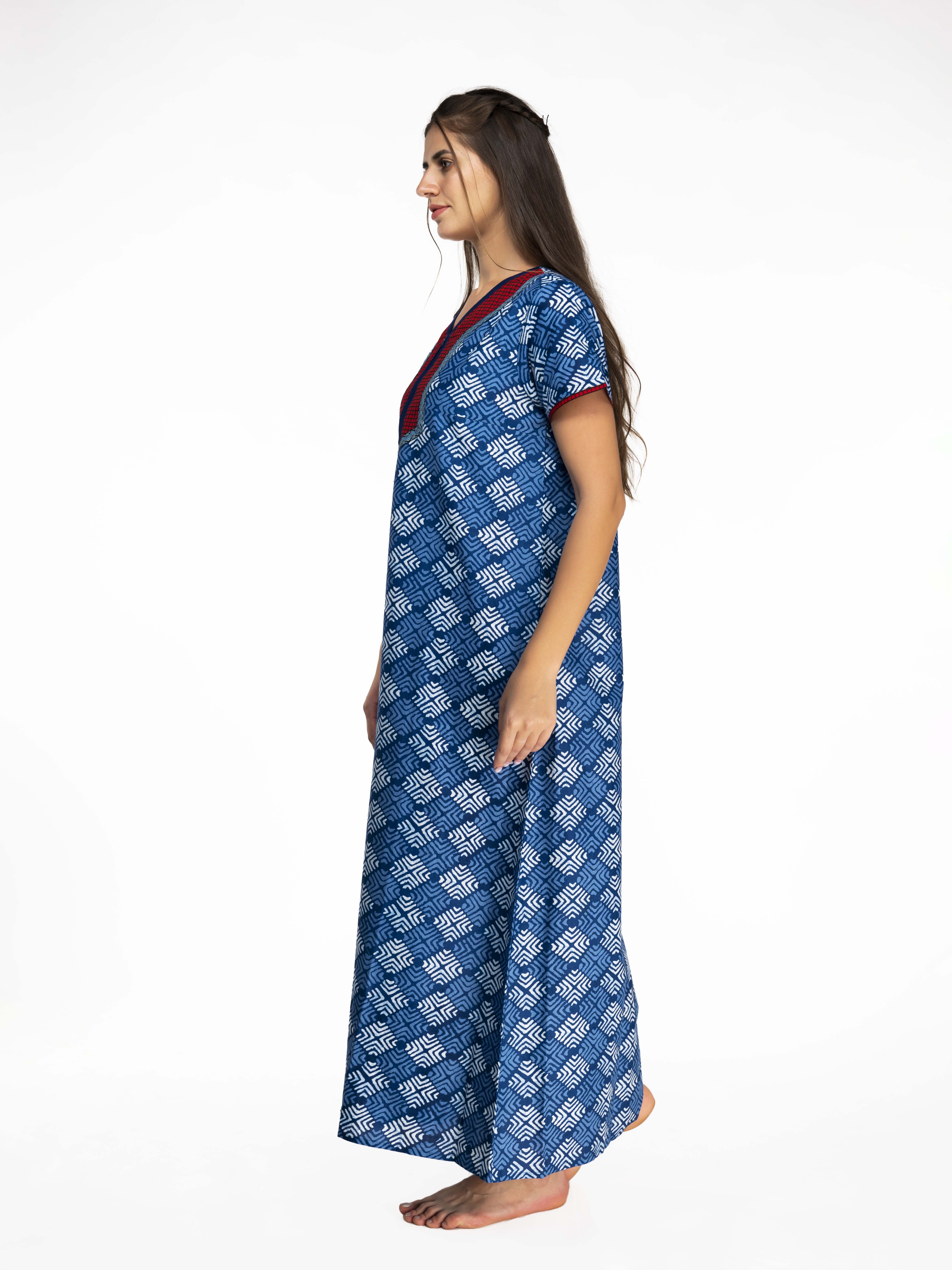 Women Long Nighty - Cotton Jersey, Sizes S To Xxxl | Stylish Comfort For Every Night