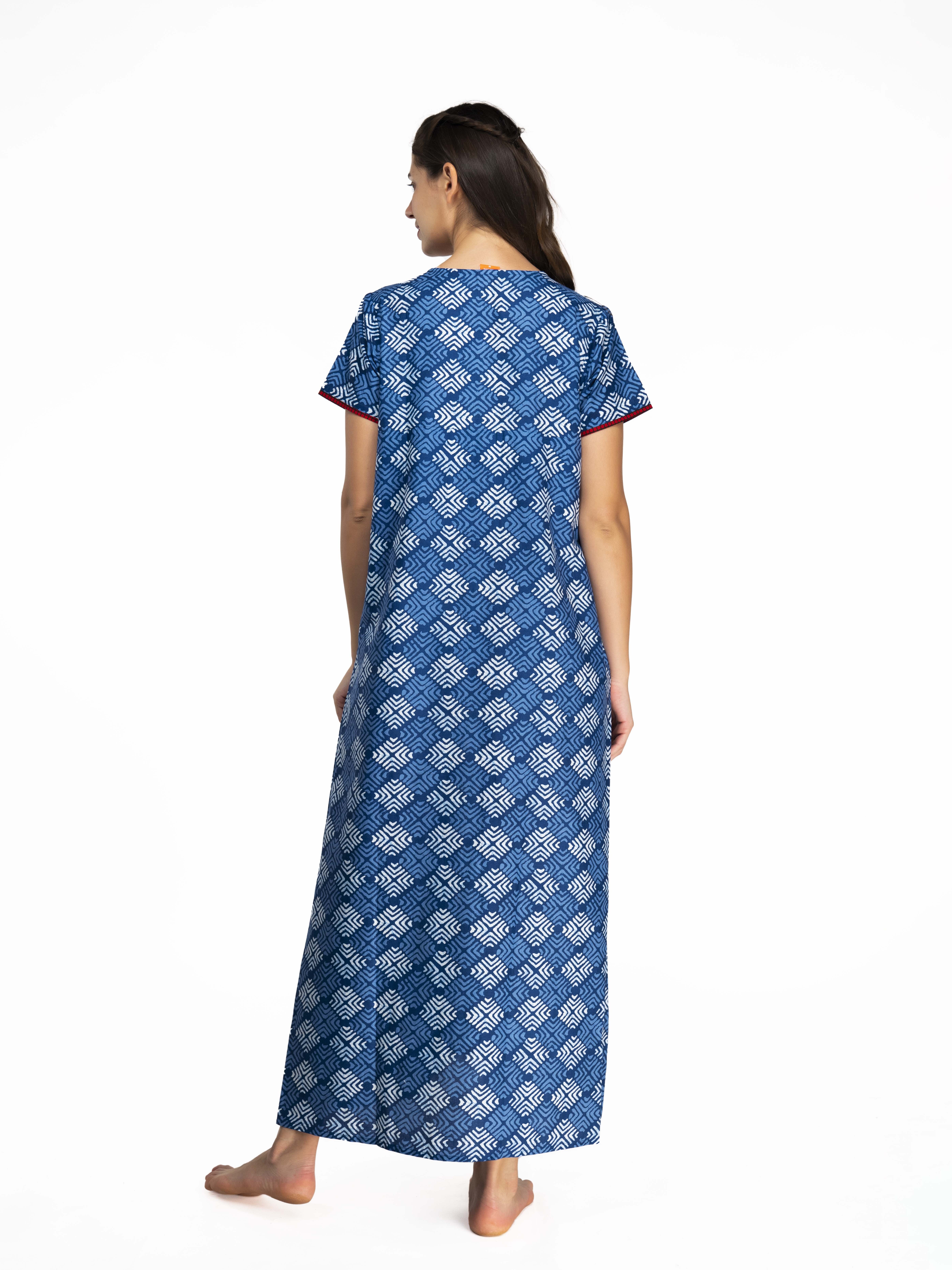 Women Long Nighty - Cotton Jersey, Sizes S To Xxxl | Stylish Comfort For Every Night
