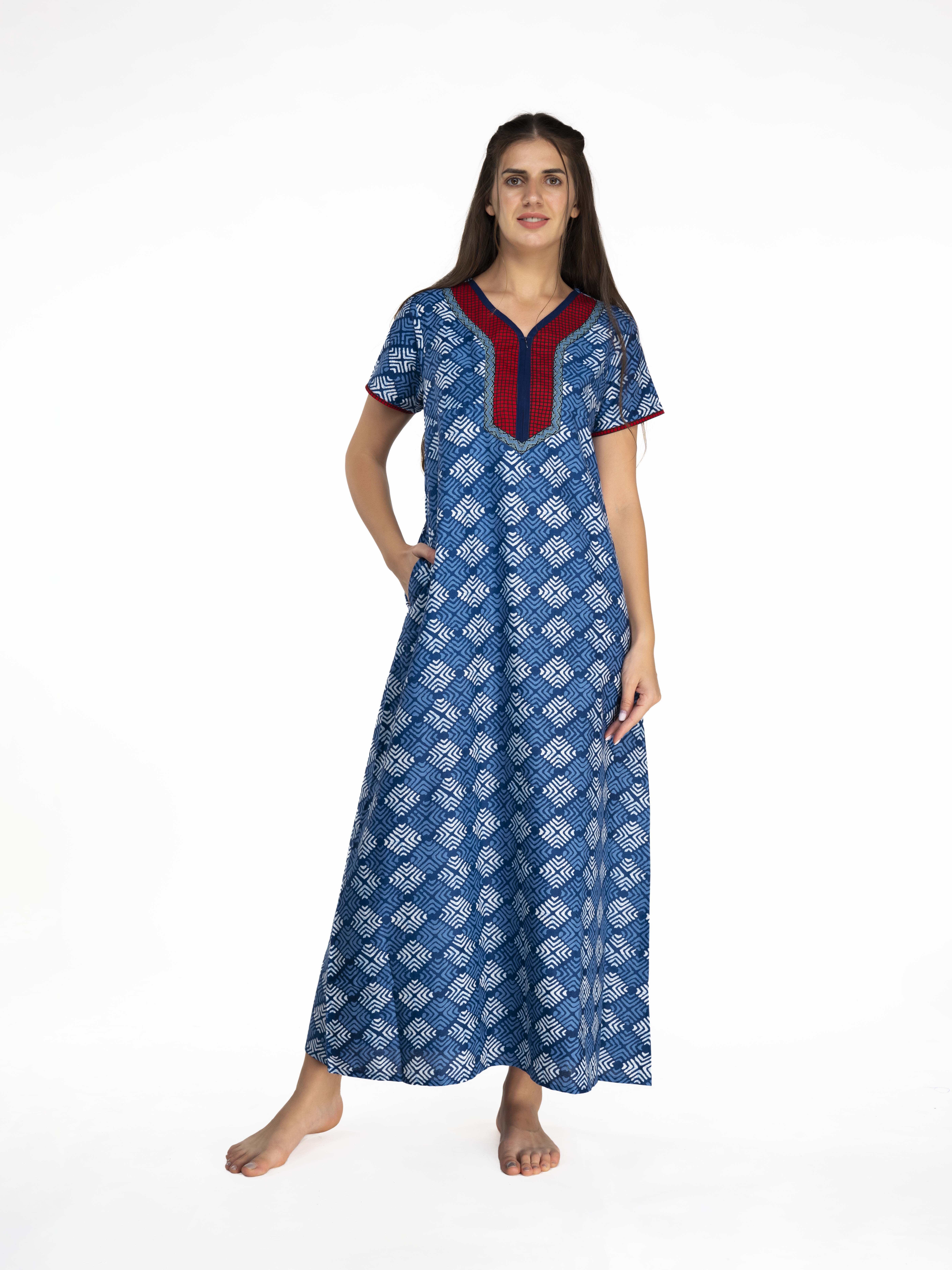 Women Long Nighty - Cotton Jersey, Sizes S To Xxxl | Stylish Comfort For Every Night