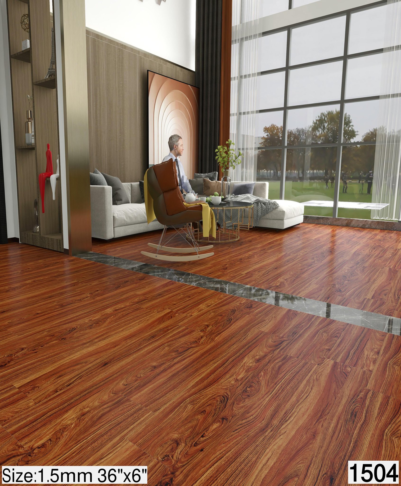 Pvc Flooring Planks Size: 6 X 36