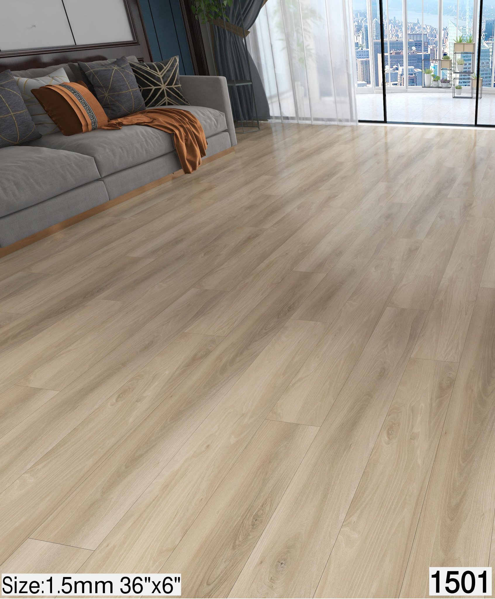 Pvc Flooring Planks Size: 6 X 36
