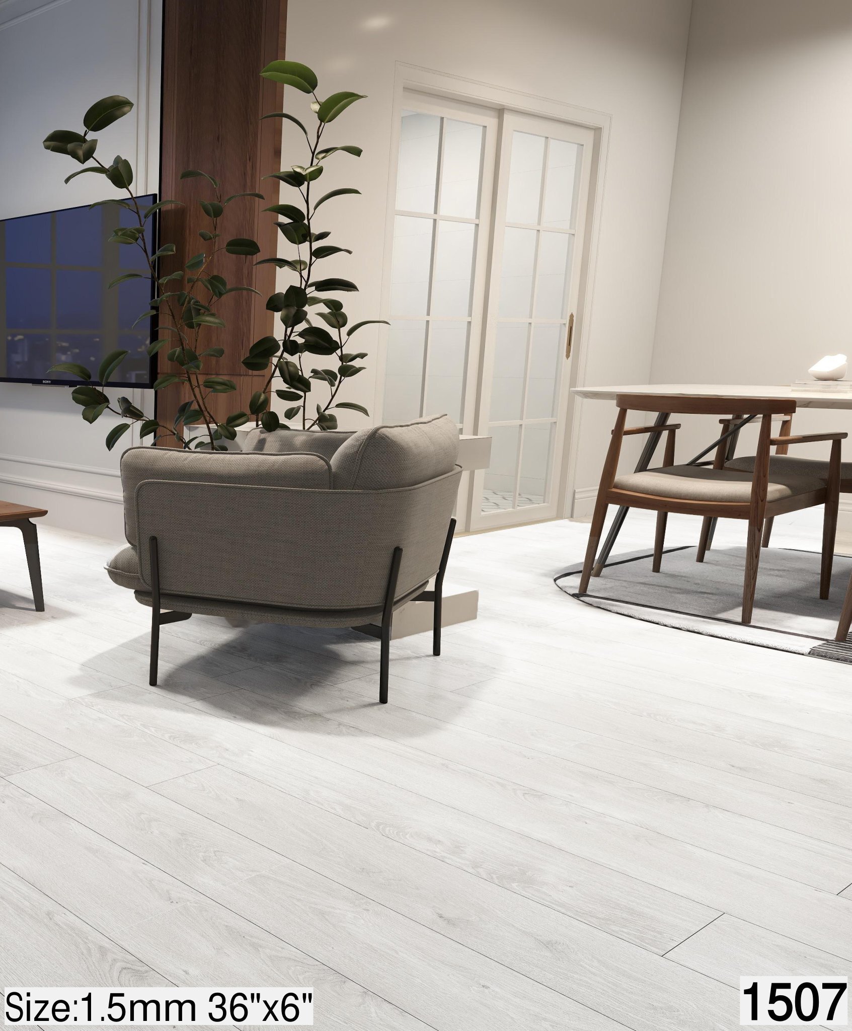 Pvc Flooring Planks Size: 6 X 36