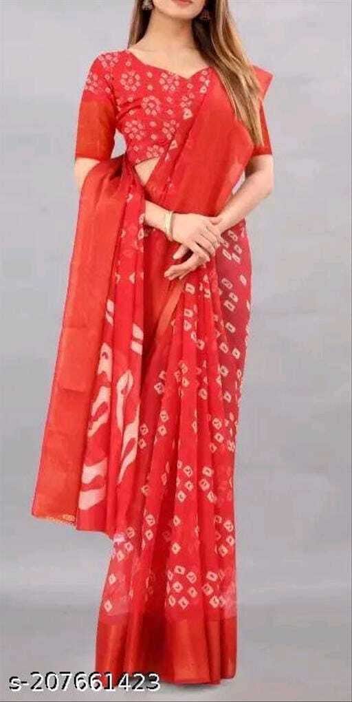 Cotton Saree - Full-saree With Blouse, Mix Color Designs | Breathable, No-fade, Washable, All-season Ethnic Wear