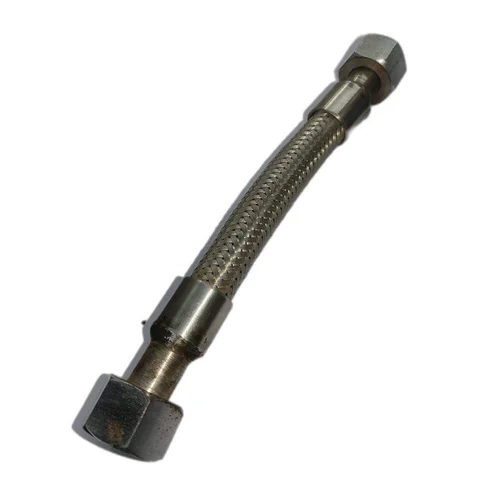 Stainless Steel Braided Hose - 3/4 Inch Diameter, Silver Finish | Metal Material, Round Shape, Industrial & Commercial Use, 1 Month Warranty