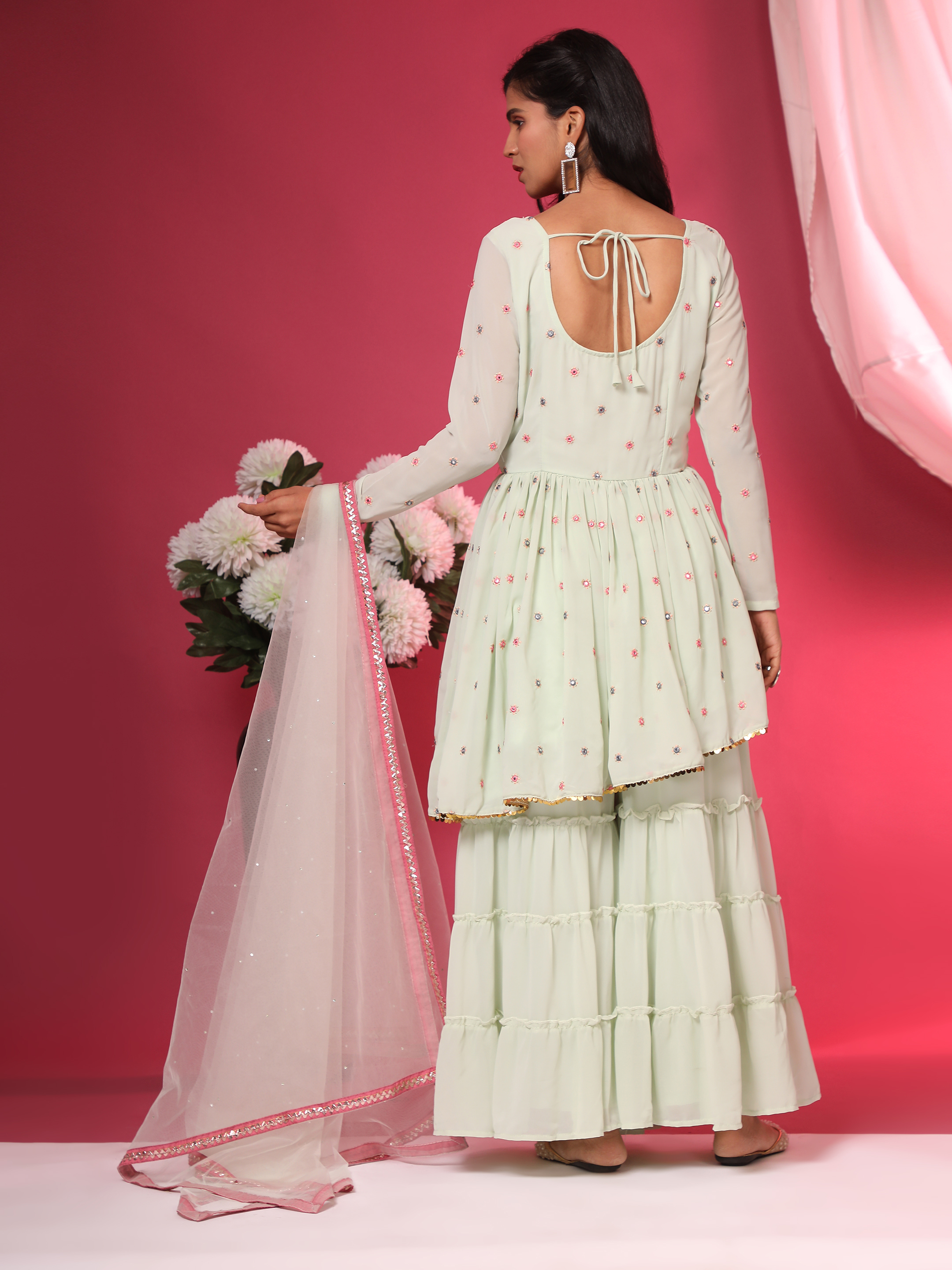 Thread Work Sharara Suit