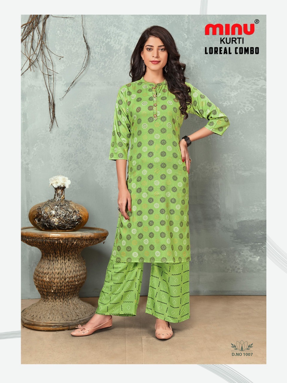 Loreal Premium Rayon Long Hand Embroidered Kurti Set - Size M-l-xl, Includes Palazzo, Elegant Designer Wear