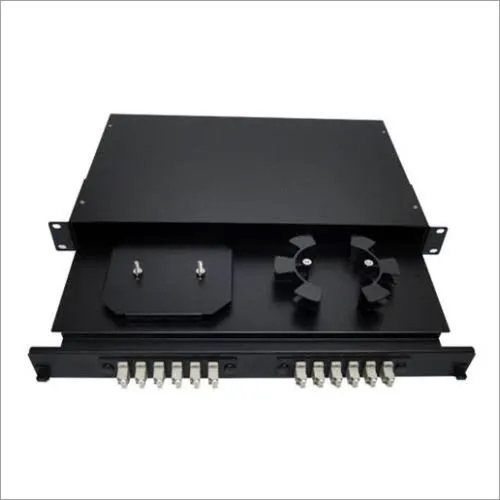 12 Port Rack Mounted Liu - Black Flat Panel, Modular Design | Ideal For Optical Cable Installation With Accessory Kit Included