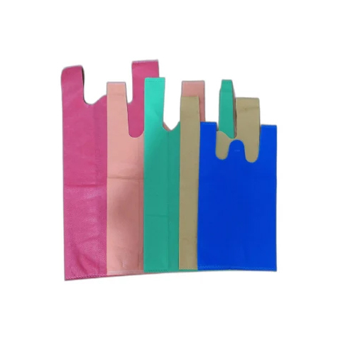 White Non Woven W Cut Bags - Biodegradable, 8x10 to 16x20 inches | Ideal for Shopping, Hand Length Handle, Industrial Use, 5 Kg Capacity