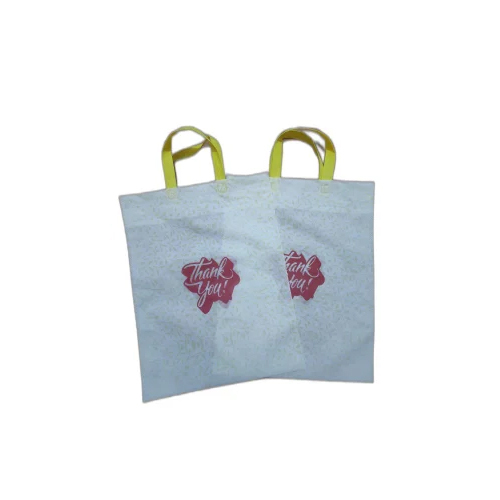 Non Woven Thank You Bags - HDPE Material, 45 GSM Thickness, Suitable for 5kg Capacity | Promotional Shopping, Offset Pattern Printed, Hand Length Handle