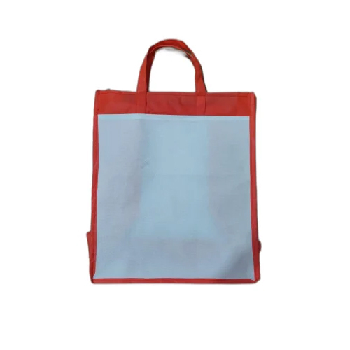 Go Green Non Woven Carry Bag - 10x10x7 inches, Recyclable & Moisture Proof, Matte & Glossy Finish, With Hand Length Handle for Grocery & Shopping