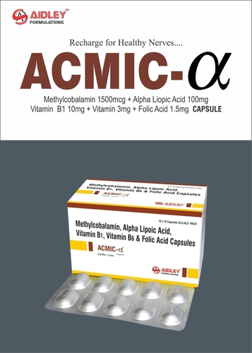 मिथाइलकोबालामाइन 1500mcg अल्फा लिपोइक एसिड 100 Mg विटामिन B1 10mg विटामिन B6 3 Mg फोलिक एसिड 1.5 Mg