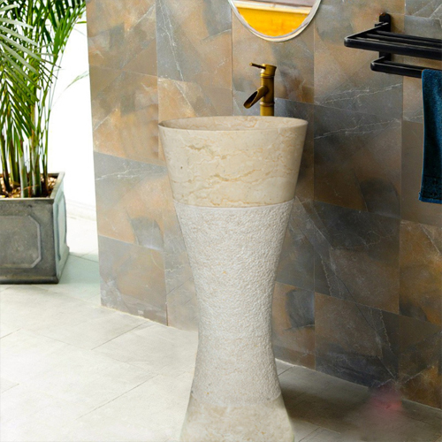 Black Travertine Stone Basin