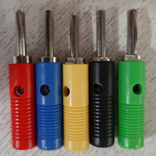 4 MM Stackable Banana Plug - Metal, 4 mm Diameter, Multicolor | Round Shape, Efficient Testing Tool for Electronics and Low-Voltage Applications