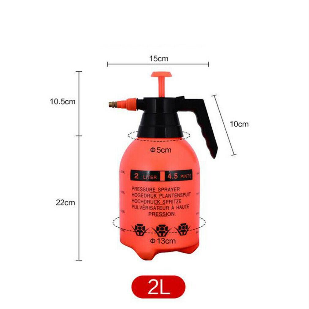 Water Sprayer Hand-held Pump Pressure Garden Sprayer - Pp Plastic, 2 L Size, Translucent Orange Design, Chemical Resistant , Ideal For Gardening And Cleaning Tasks