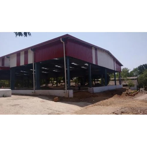 Steel Prefabricated Shed - Color: Red White