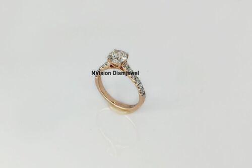 Rose Gold Natural Diamond Solitaire Ring Diamond Carat Weight: 1.47 Carat