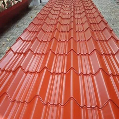 Colour Coated Tile Roof Sheet - Color Steel, Customized Size, Polished Finish, 0.50 Mm Thickness | Unique Plain Tile Design, Corrosion Resistant