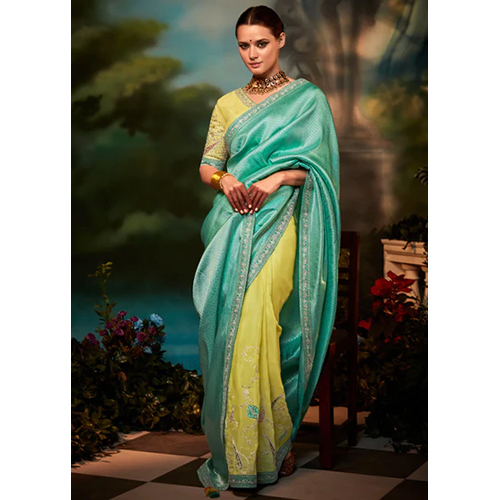 Blue Acapulco Soft Silk Designer Saree
