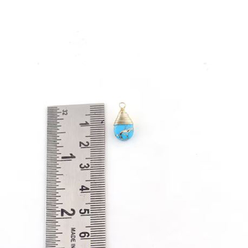 Citrine Gemstone Pear Shape Gold Vermeil Wire Wrapped Charm Size: 9x12mm