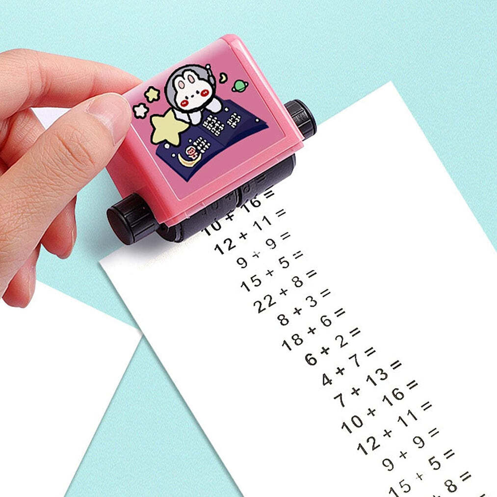Roller Digital Teaching Stamp Addition And Subtraction Roller Stamp (4045) - Plastic Material, 9x4x9 Cm, Multi-color | Ideal For Digital Learning & Engaging Education