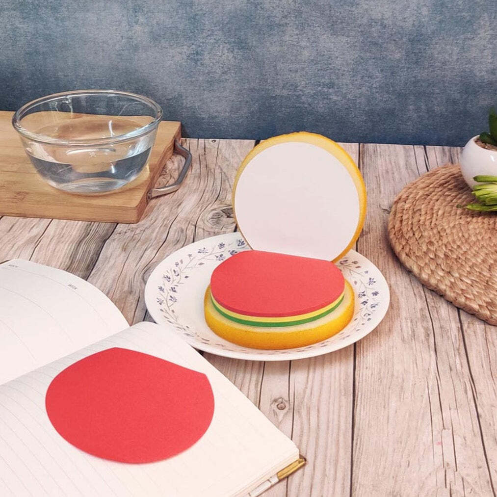 Burger Shaped Notepad - 15x15x6 Cm, Multicolor Design | Unique Mini Notes For Personal Use, School, And Play School Activities