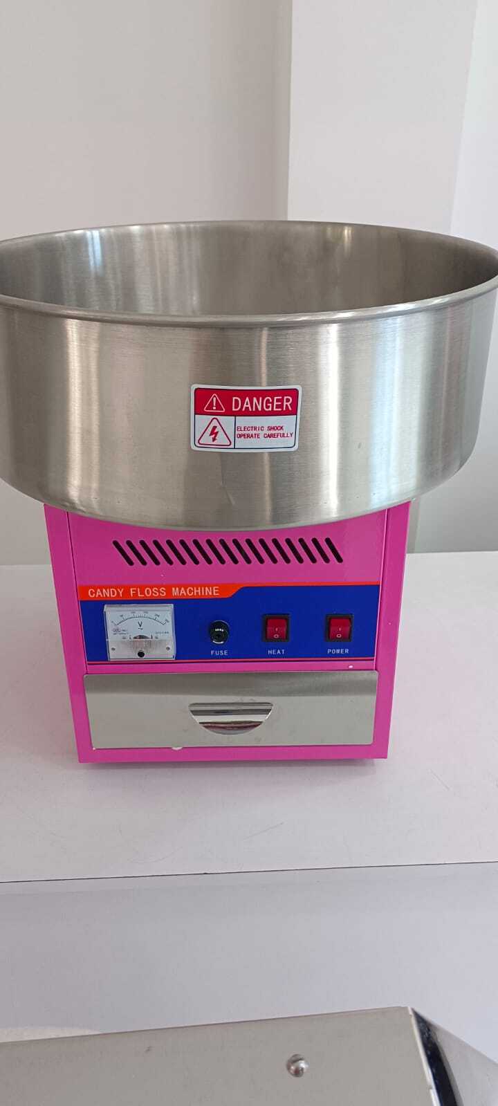 Cotton Candy Machine - Stainless Steel, 12x12x16 Inches | Pink, 1.5 Lbs Capacity, 110v Power, 1000 Rpm Speed