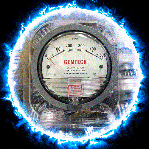 Gemtech Differential Pressure Gauge - Metal Alloy, 4 Inch Diameter Dial, Analog Display | Precise Measurement For Positive, Negative & Differential Pressure, 81 Ranges Available, Antiknock Design