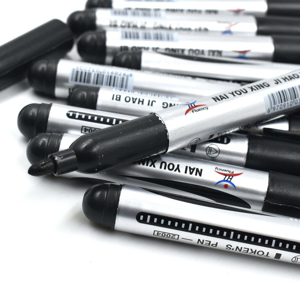 Black Marker Set - 10 Pieces, 14 X 9 X 4 Cm | Versatile Application For School, College And Official Use, Multi-purpose For Studies And Teaching