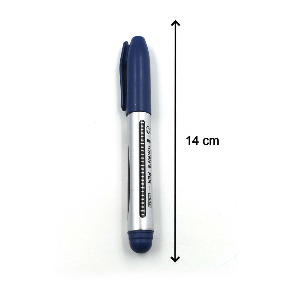 Blue Marker And Pen Set - 10 Pieces, Assorted Dimensions 14x9x4 Cm, Ideal For Whiteboard Teaching And Study Use