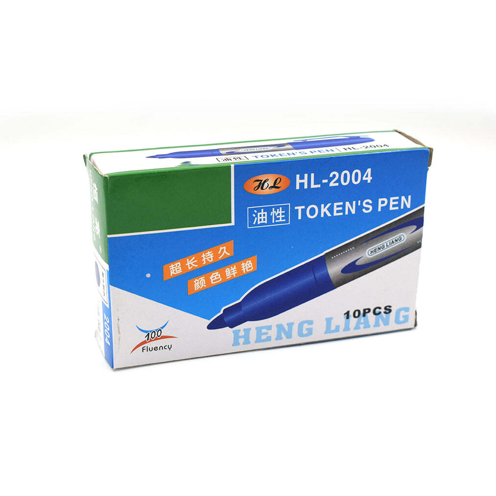 Blue Marker And Pen Set - 10 Pieces, Assorted Dimensions 14x9x4 Cm, Ideal For Whiteboard Teaching And Study Use
