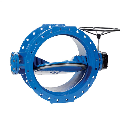 White Offset Double Flanged Butterfly Valve