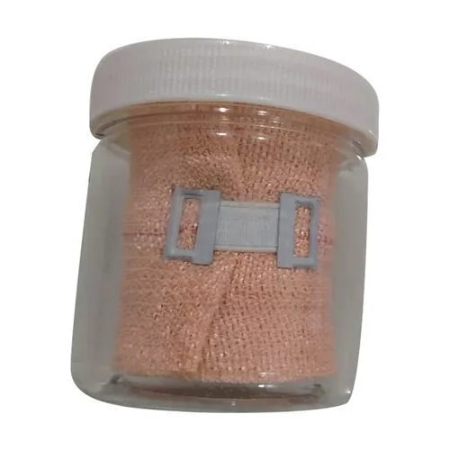 6cm Silk Crepe Surgical Bandage - 3.50 m Roll, Elastic Material, Reusable with Steel Hook Closure, Ideal for Hospital Use