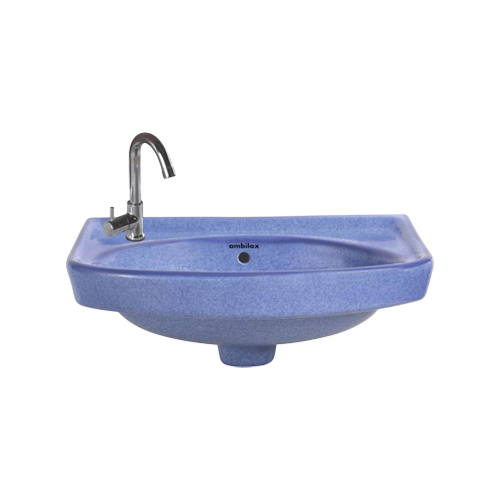 ग्लॉसी रस्टिक अल्पाइन ब्लू डिज़ाइनर बेसिन