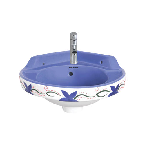 Blue Rustic Corner Designer Basin