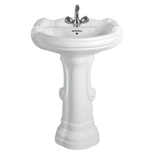 व्हाइट मॉडर्न पेडस्टल स्टर्लिंग सेट